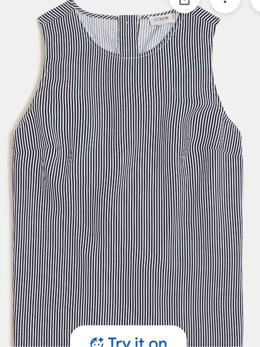 LIKE NEW J. Crew Sleeveless Button-back Shell, Navy Striped, Size XXL, Sold Out